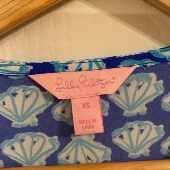 Lilly Pulitzer Womens Renato Silk Seashell Print Tunic Blouse - Picture 3 of 7